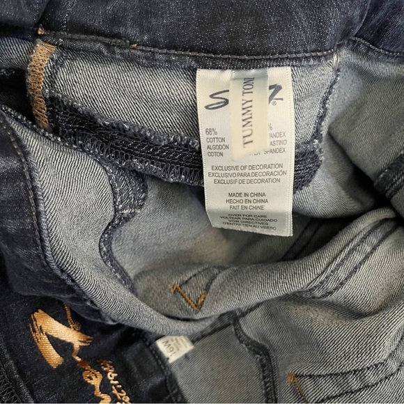 Seven7 Tummy Toner Jeans Size 16W Dark Blue Tapered Leg Mid Rise Pull On Stretch - Picture 5 of 6